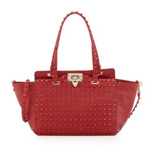 Valentino Rockstud Small Leather Studded Tote Bag